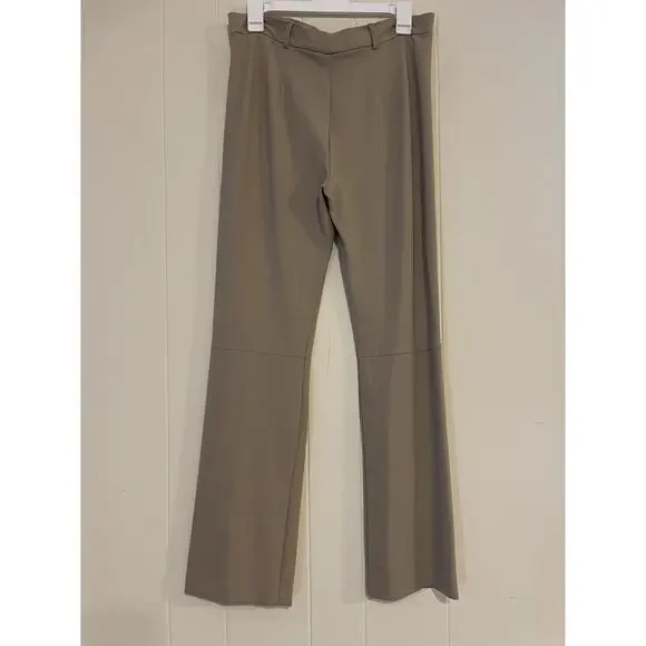 S Max Mara Jersey Stretch Viscose Tab Straight Leg Trouser Pants XL Quiet Luxury - Picture 3 of 7